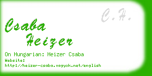 csaba heizer business card